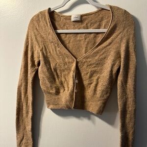 Aritzia Wilfred Merino Wool Cropped Cardigan